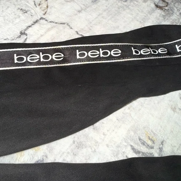 Bebe Black Pants with Logo Detail - Picture 4 of 6